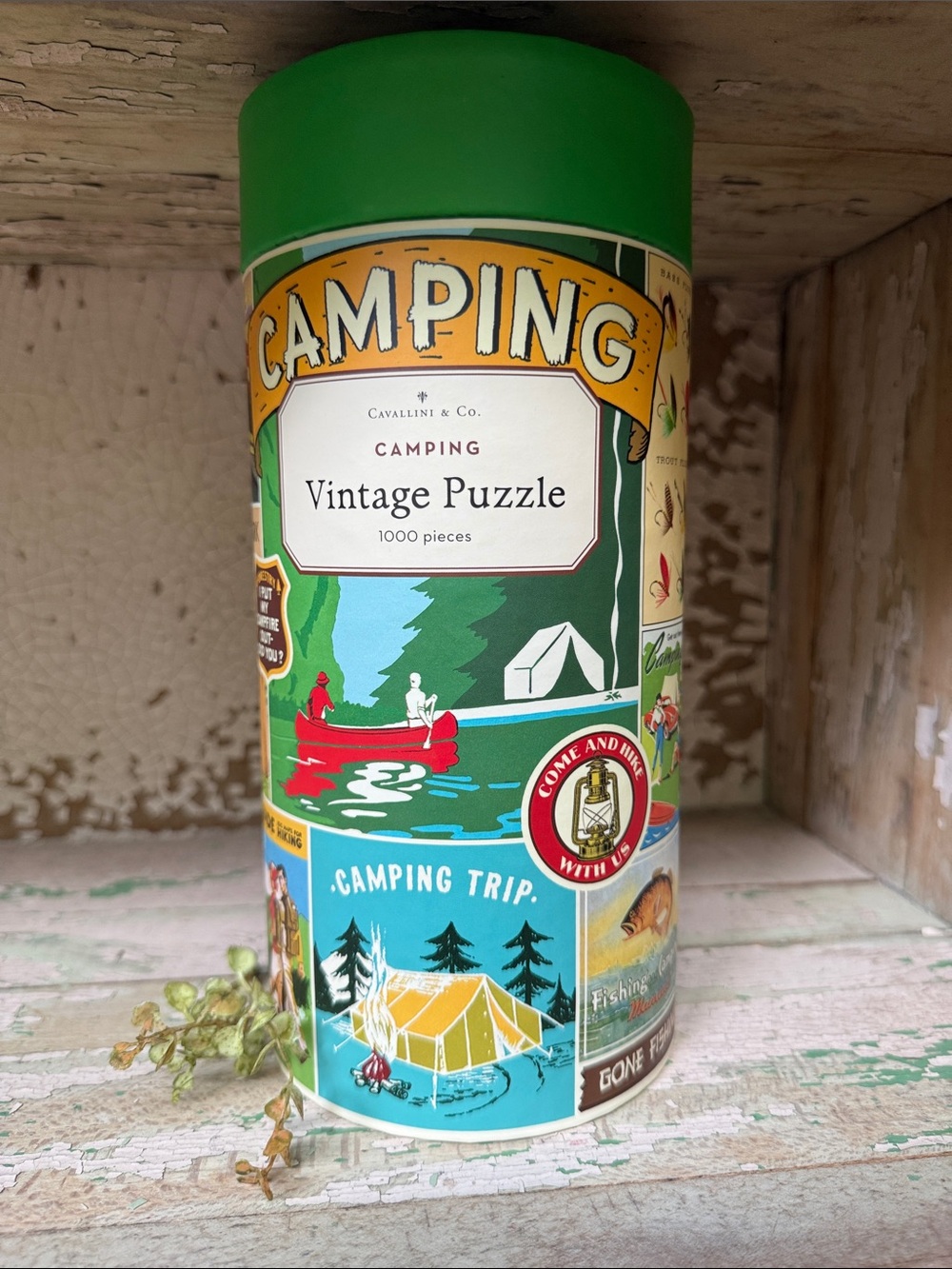 🏕️ 🧩 New Cavallini & Co. Camping Vintage Puzzle 1000 Piece